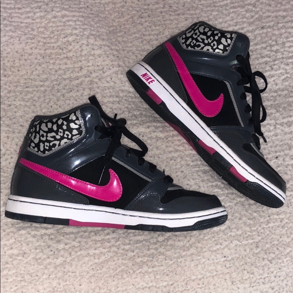 NIKE Black Pink High Top Sneakers